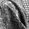 King size 3-Piece Cotton Quilt Set in Black White Paisley Damask