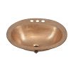 Oval 20 x 17 inch Drop-in Solid Copper Bathroom Sink