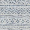 8 ft. x 10 ft. Blue Grey Chevron Coastal Boho Style Indoor Outdoor Area Rug