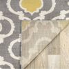 5'3" x 7'3"' Grey Yellow Trellis Geometric Polpropylene Area Rug