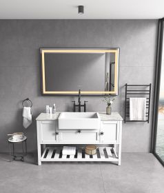 60in. W x 36 in. H Super Bright Led Bathroom Mirror with Lights;  Metal Frame Mirror Wall Mounted Lighted Vanity Mirrors for Wall;