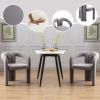 Contemporary Designed Velvet Fabric Upholstered Accent/Dining Chair /Barrel Side Chairs Kitchen Armchair for Living Room set of 2 (Gray Velvet)