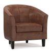 Austin 30 inch Wide Tub Chair in Distressed Saddle Brown Vegan Leather