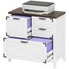 Lateral Filing Cabinet, Farmhouse File Cabinet with 4 Drawers, Fit Letter/A4/Legal Hanging Files, White
