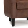 Austin 30 inch Wide Tub Chair in Distressed Saddle Brown Vegan Leather