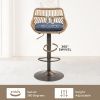 Modern Swivel Bar Stools Set of 2 Adjustable Counter Height Chairs with Footrest for Kitchen, Dining Room (Blue)