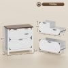 Lateral Filing Cabinet, Farmhouse File Cabinet with 4 Drawers, Fit Letter/A4/Legal Hanging Files, White