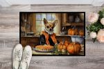 Chihuahua Fall Kitchen Pumpkins Doormat Front Door Mat Indoor Outdoor Rugs for Entryway, Non Slip Washable Low Pile, 24H X 36W