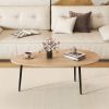 Oval Coffee Table Mid Century Center Table with Sturdy Metal Construction